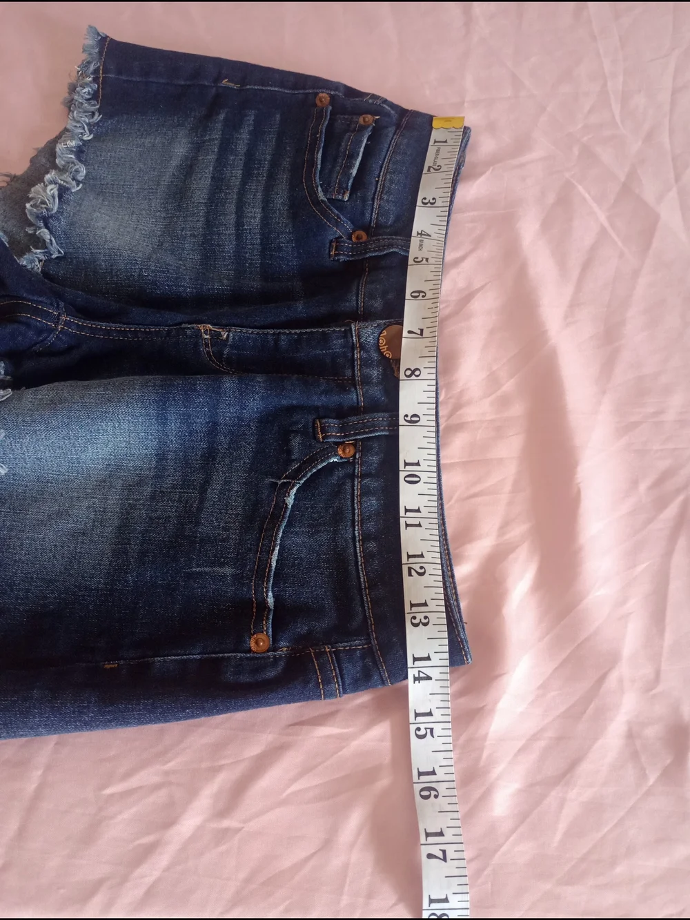 No Boundaries Dark Blue Frayed Hem Denim Shorts Sz. 9